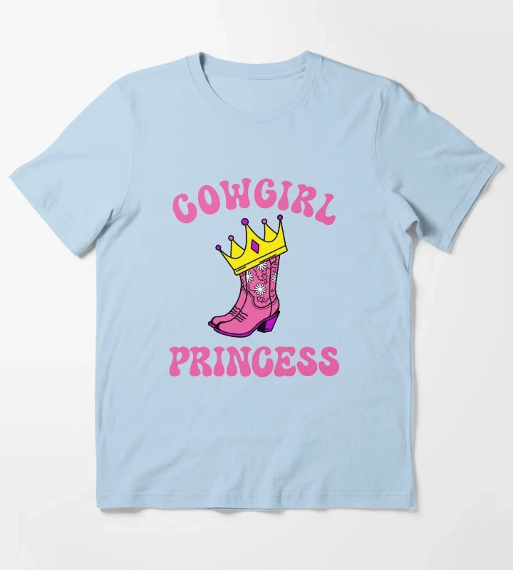 Cowgirl Princess Pink T-Shirt Sky Blue