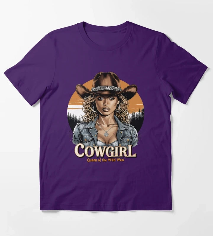 Cowgirl Queen Of The Wild West T-Shirt Purple
