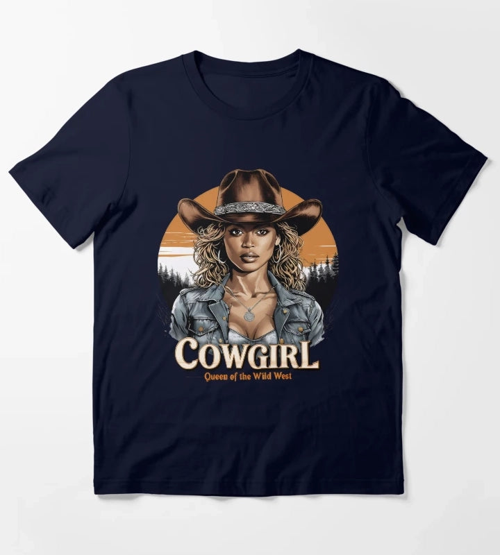 Cowgirl Queen Of The Wild West T-Shirt Navy
