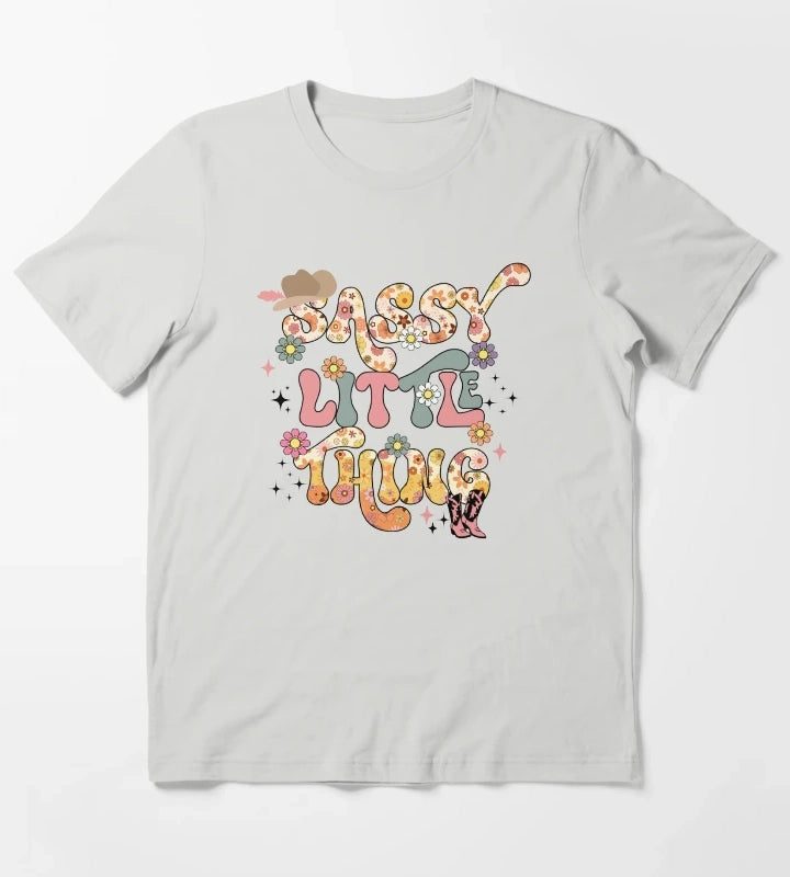 Cowgirl Sassy Little Thing T-Shirt Light Grey