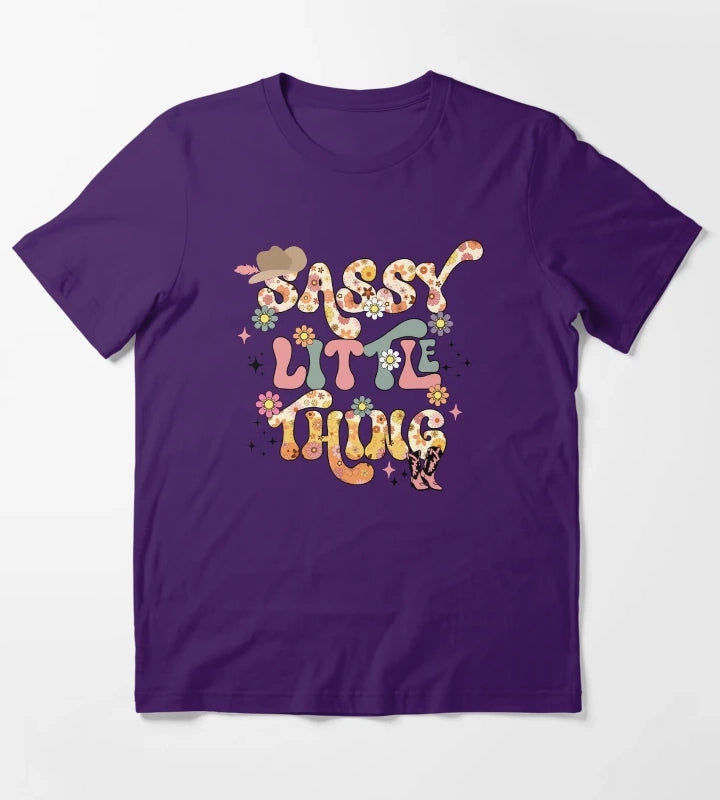 Cowgirl Sassy Little Thing T-Shirt Purple