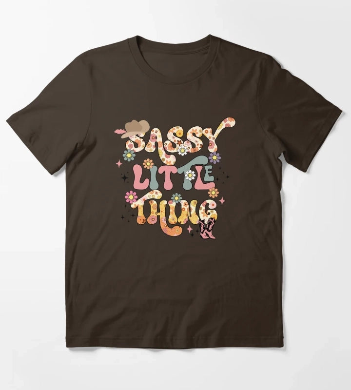 Cowgirl Sassy Little Thing T-Shirt Brown
