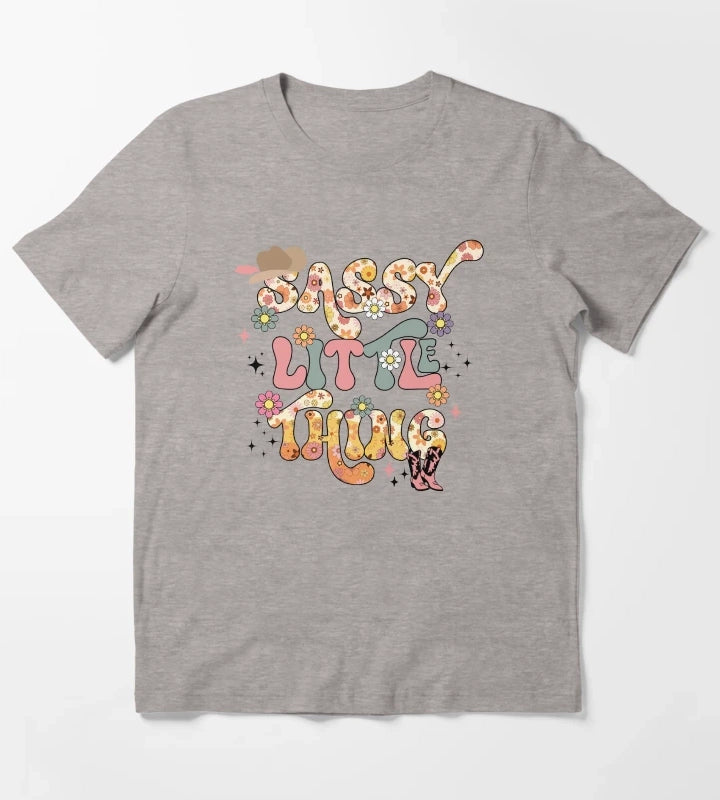 Cowgirl Sassy Little Thing T-Shirt Heather Grey