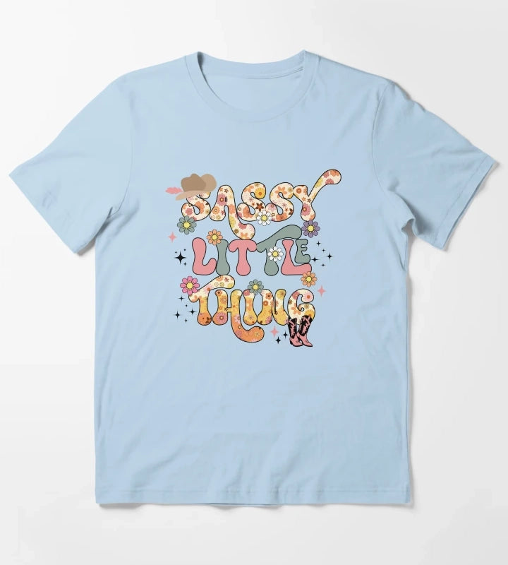 Cowgirl Sassy Little Thing T-Shirt Sky Blue