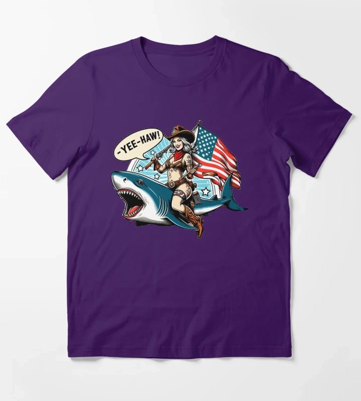 Cowgirl Shark T-Shirt Purple