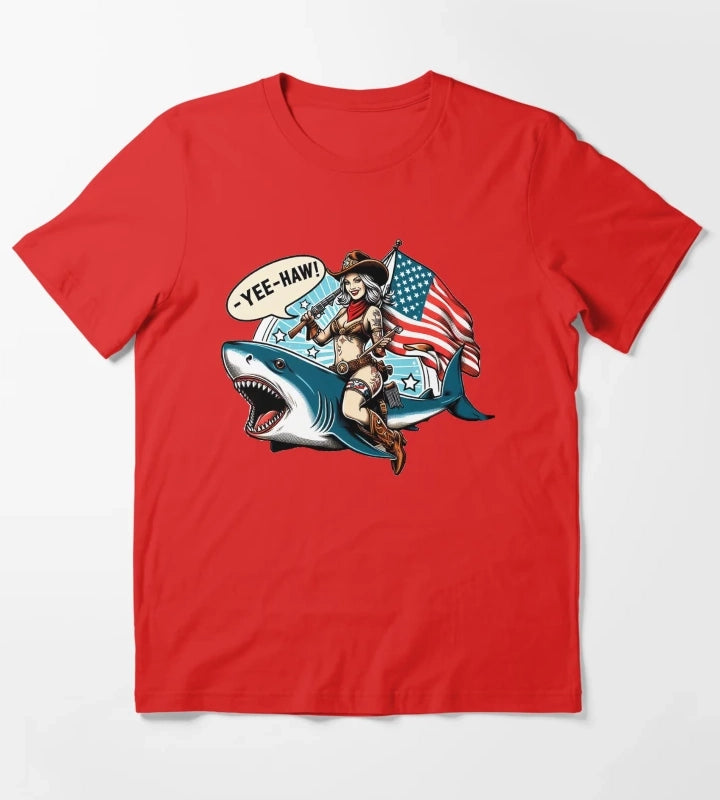 Cowgirl Shark T-Shirt Red