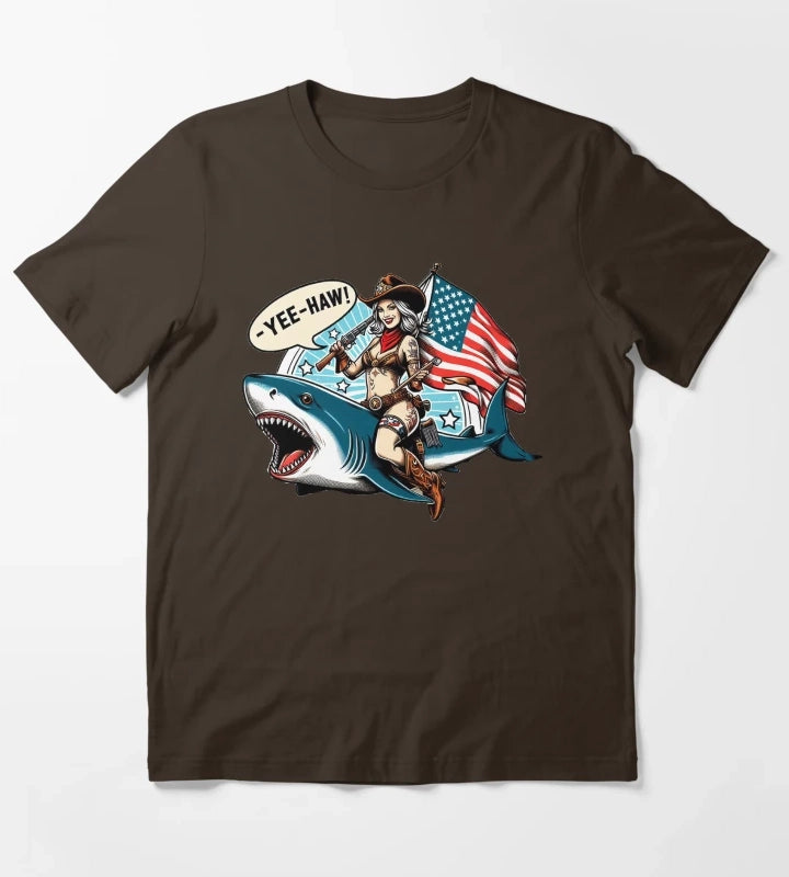 Cowgirl Shark T-Shirt Brown