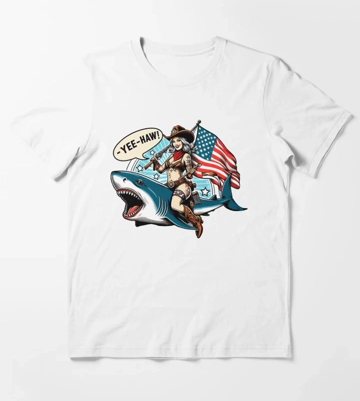 Cowgirl Shark T-Shirt White