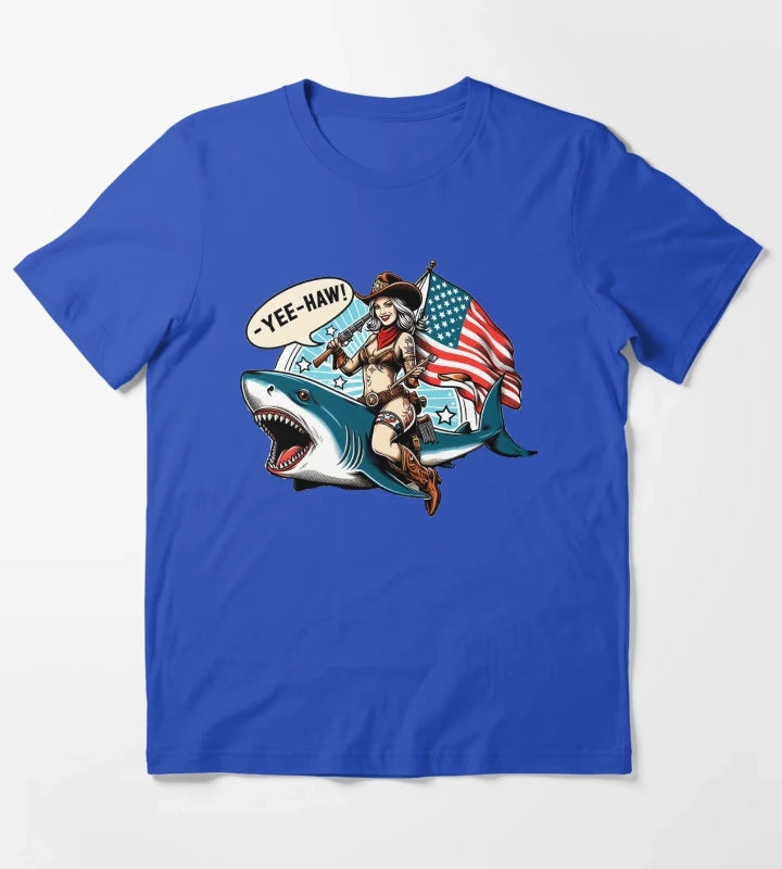 Cowgirl Shark T-Shirt Blue