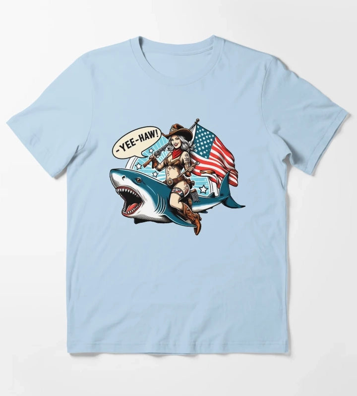 Cowgirl Shark T-Shirt Sky Blue