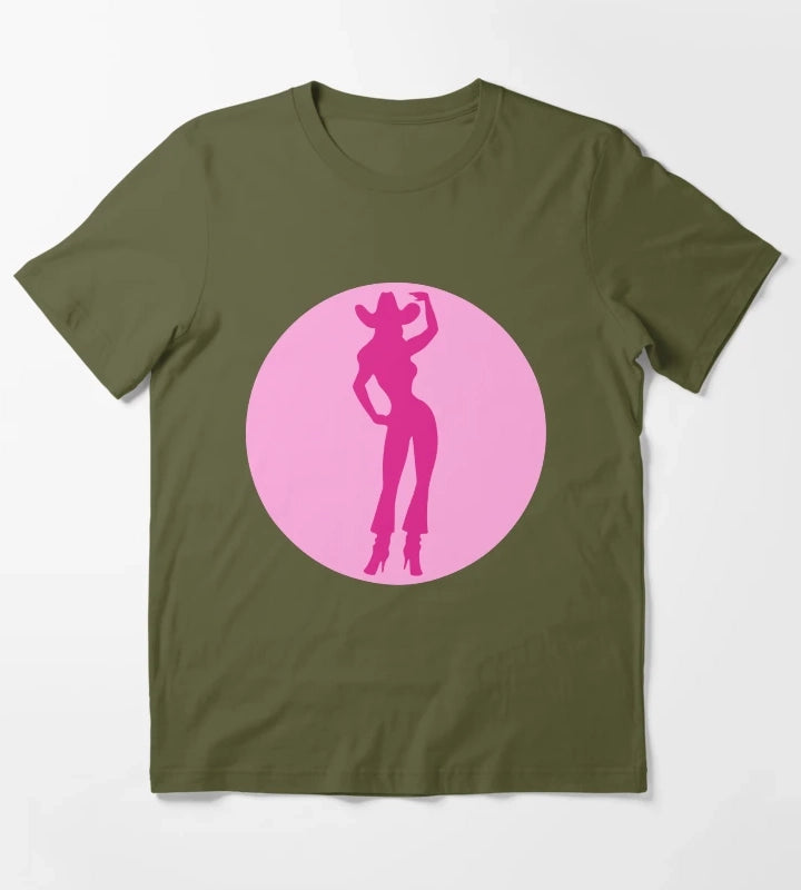 Cowgirl Silhouette T-Shirt Olive Green
