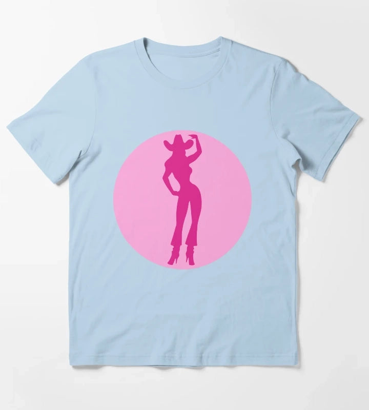 Cowgirl Silhouette T-Shirt Sky Blue