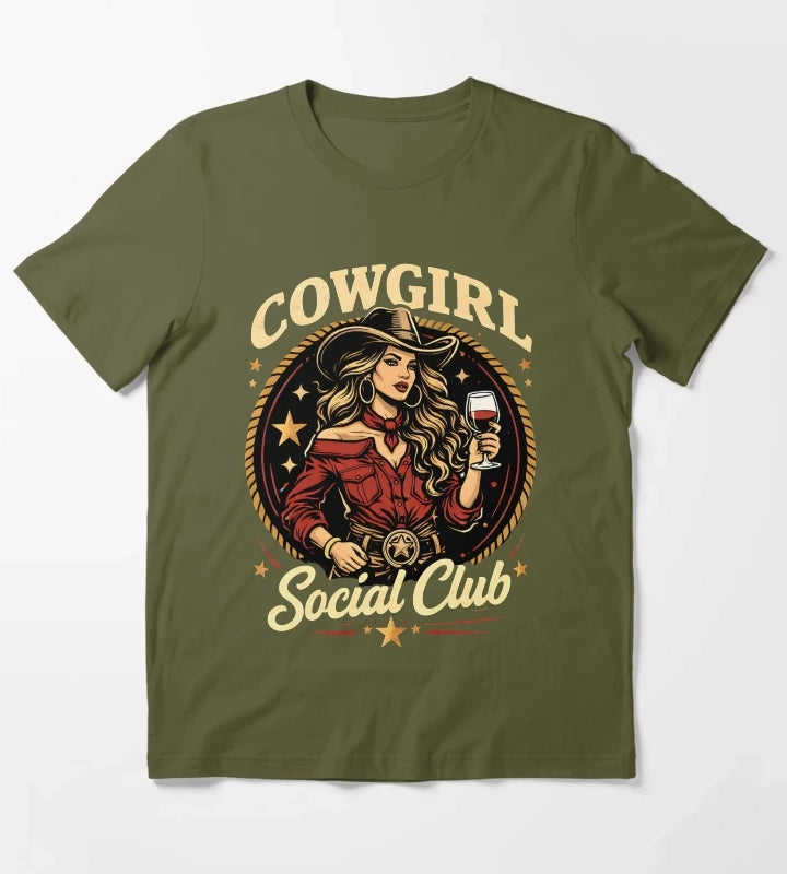 Cowgirl Social Club T-Shirt Olive Green