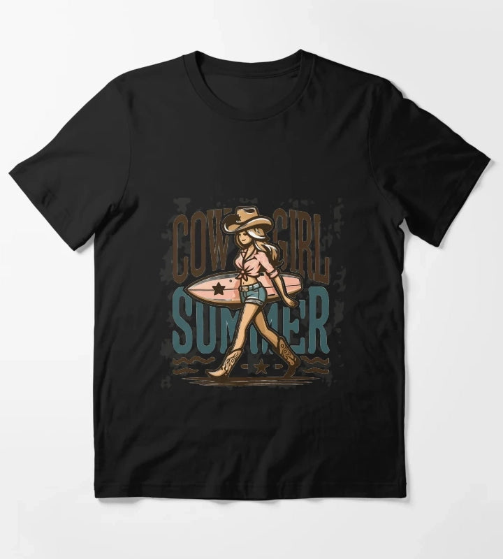 Cowgirl Summer Surfing in Style T-Shirt