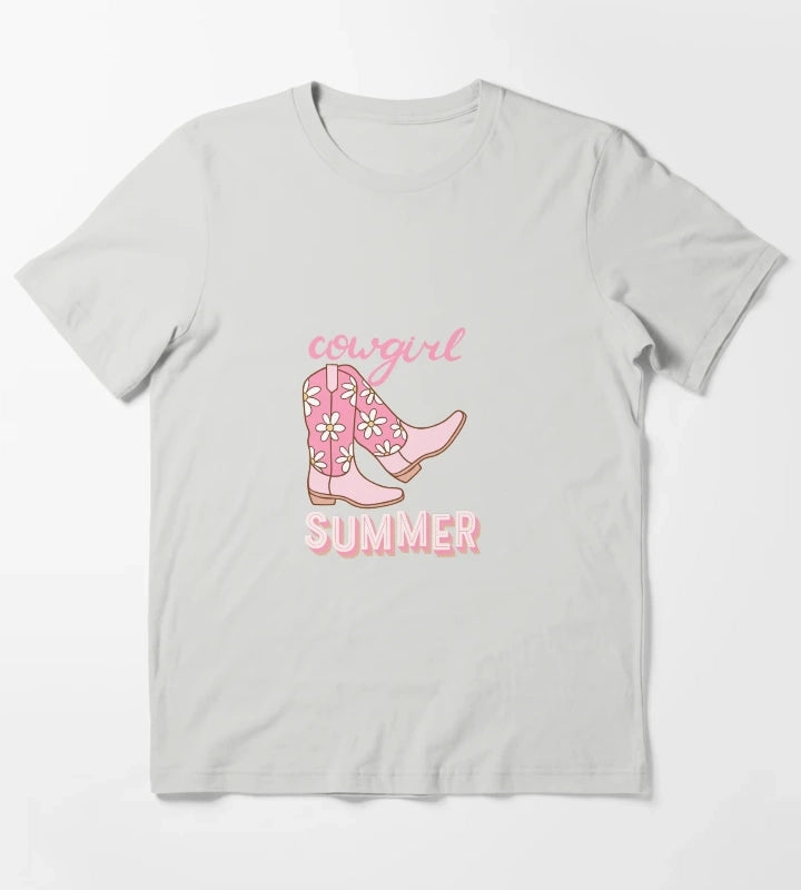 Cowgirl Summer T-Shirt Light Grey