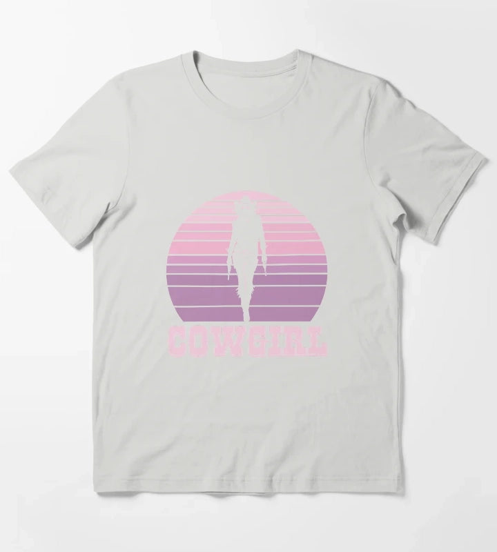 Cowgirl T Shirt for Women Vintage T-Shirt Light Grey