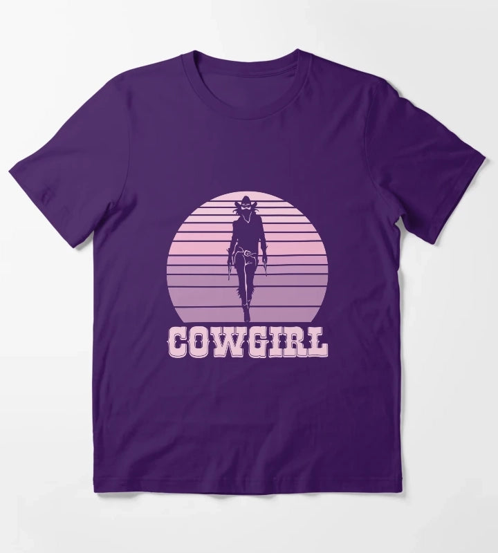 Cowgirl T Shirt for Women Vintage T-Shirt Purple