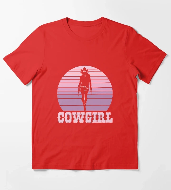 Cowgirl T Shirt for Women Vintage T-Shirt Red