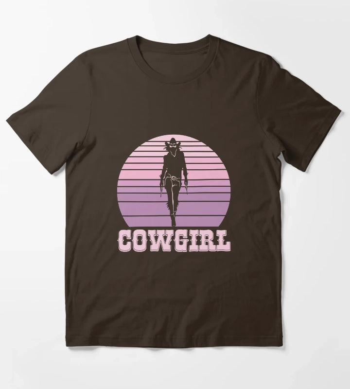 Cowgirl T Shirt for Women Vintage T-Shirt Brown