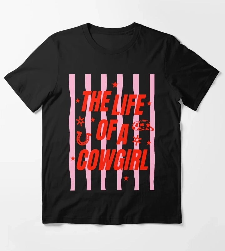 Cowgirl Tee for Girls The Life of a Cowgirl Pink Western T-Shirt