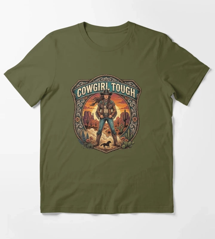 Cowgirl Tough T-Shirt Olive Green