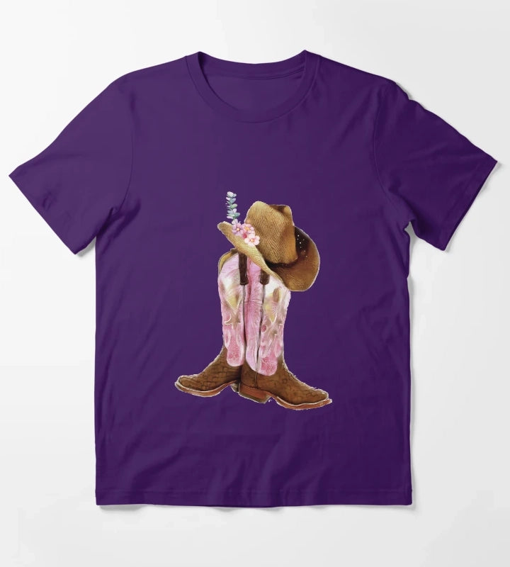 Cowgirl boots T-Shirt Purple