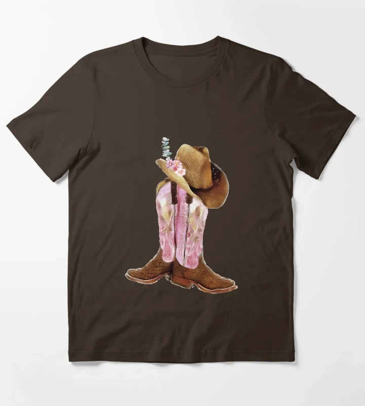 Cowgirl boots T-Shirt Brown