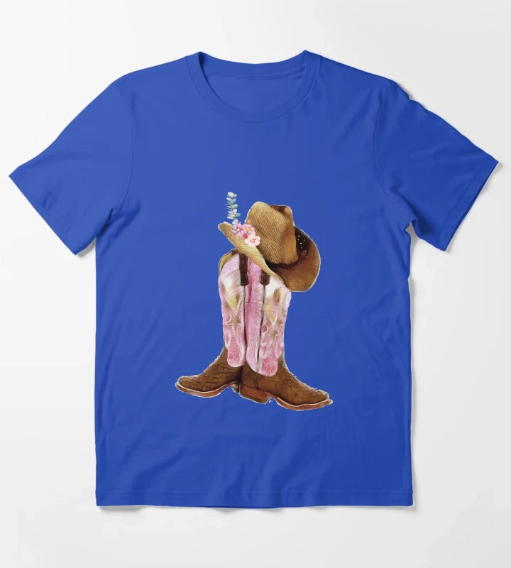 Cowgirl boots T-Shirt Blue