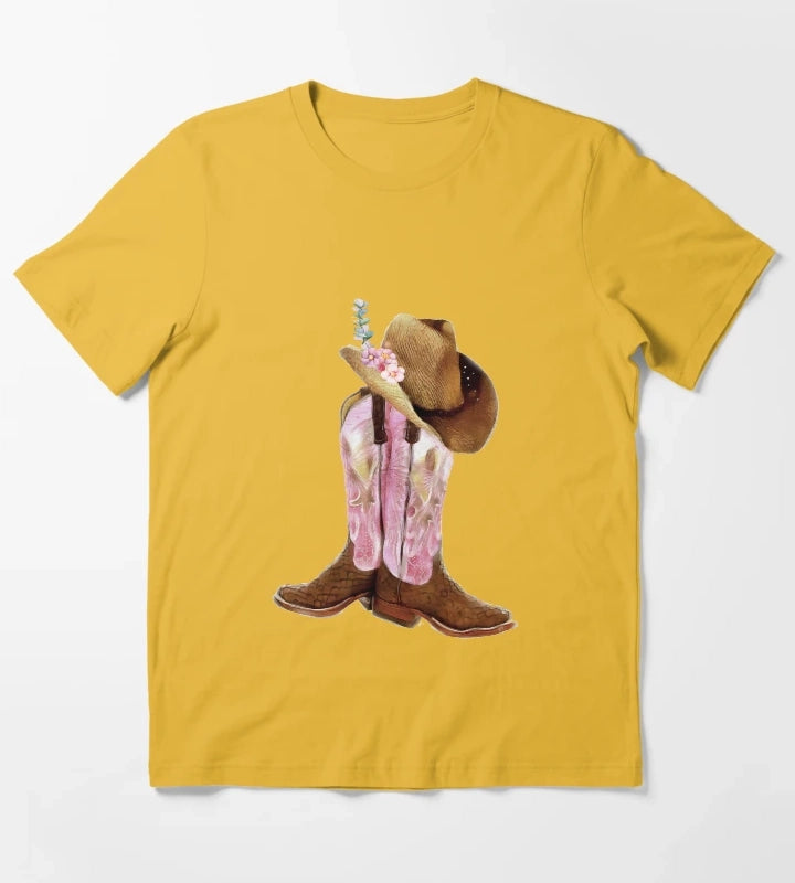 Cowgirl boots T-Shirt Yellow