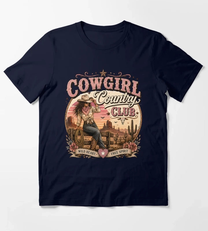 Cowgirl country club emblem T-Shirt Navy