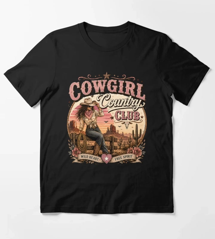 Cowgirl country club emblem T-Shirt