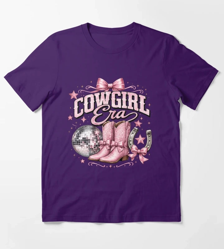 Cowgirl glam with pink sparkle T-Shirt Purple