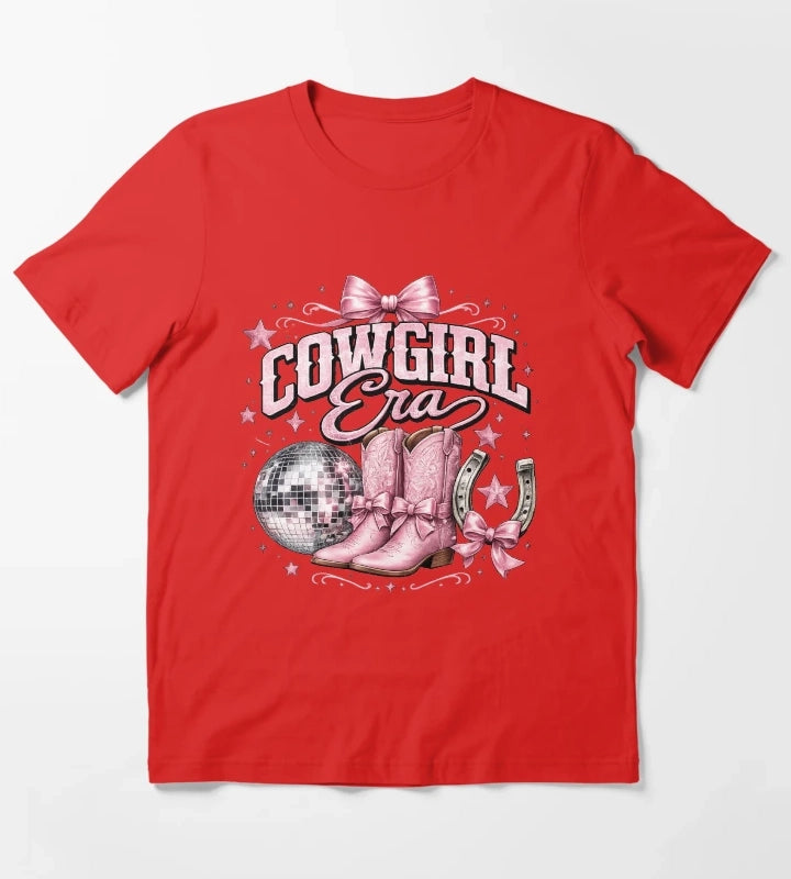 Cowgirl glam with pink sparkle T-Shirt Red