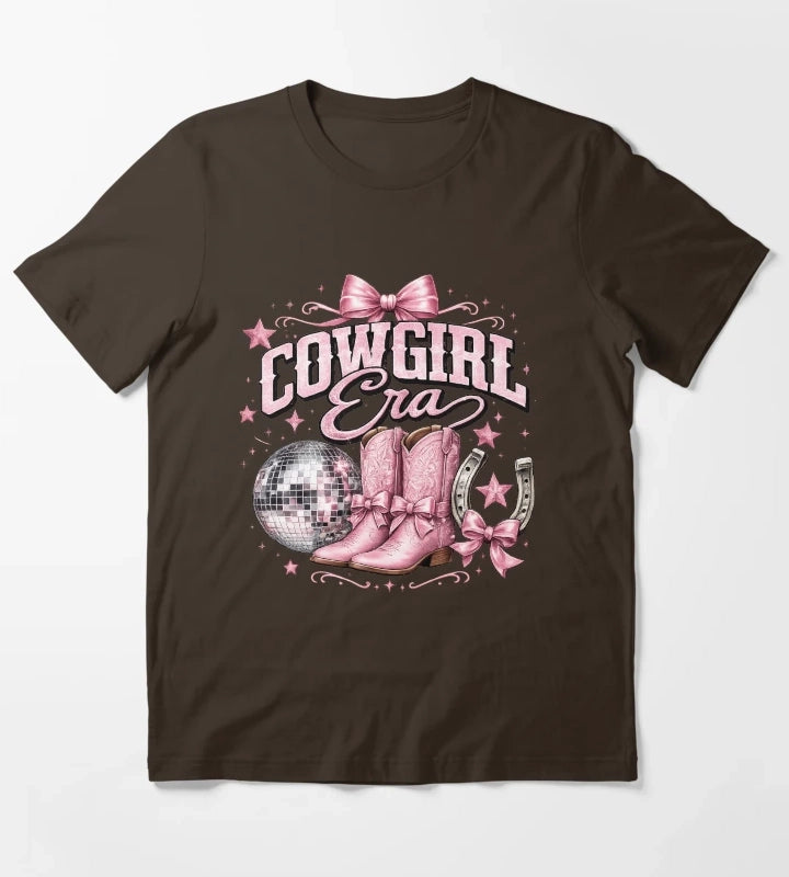 Cowgirl glam with pink sparkle T-Shirt Brown