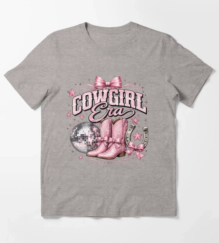 Cowgirl glam with pink sparkle T-Shirt Heather Grey
