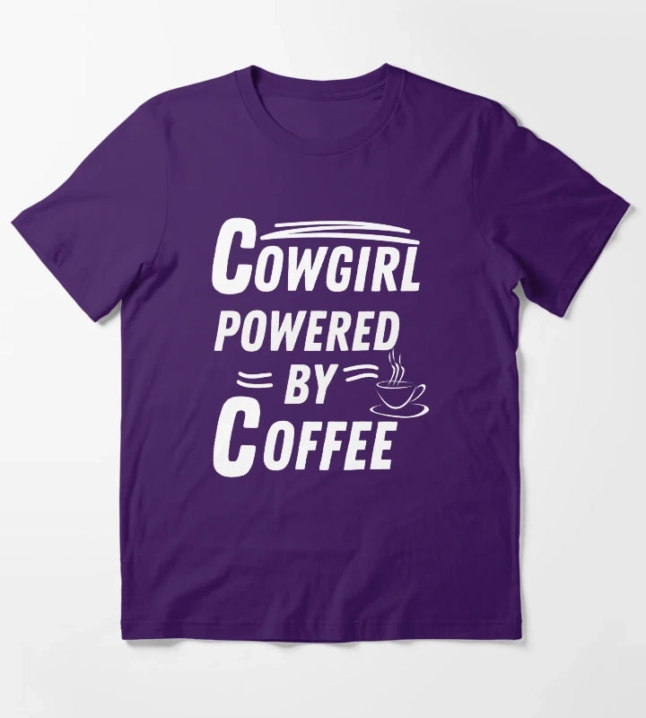 Cowgirl powered by coffee T-Shirt Purple