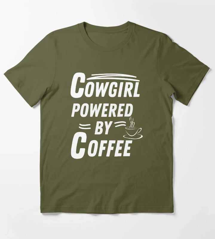 Cowgirl powered by coffee T-Shirt Olive Green