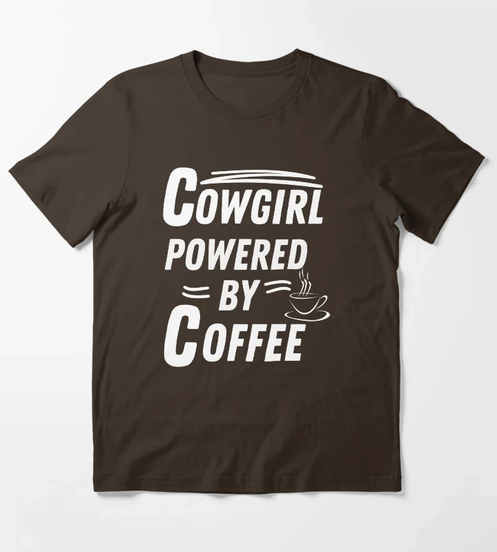 Cowgirl powered by coffee T-Shirt Brown