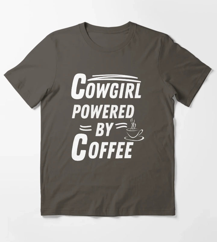 Cowgirl powered by coffee T-Shirt Dark Grey