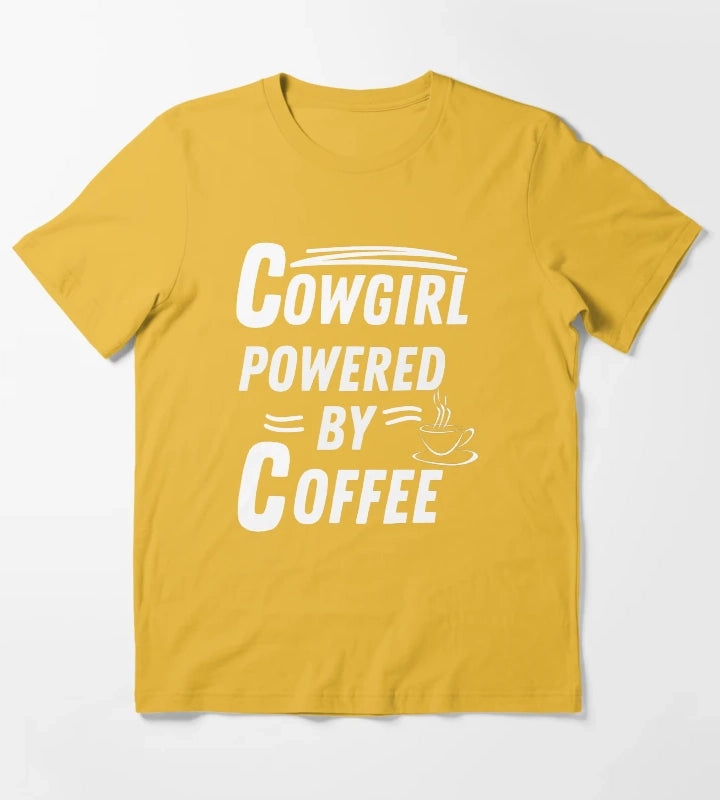 Cowgirl powered by coffee T-Shirt Yellow