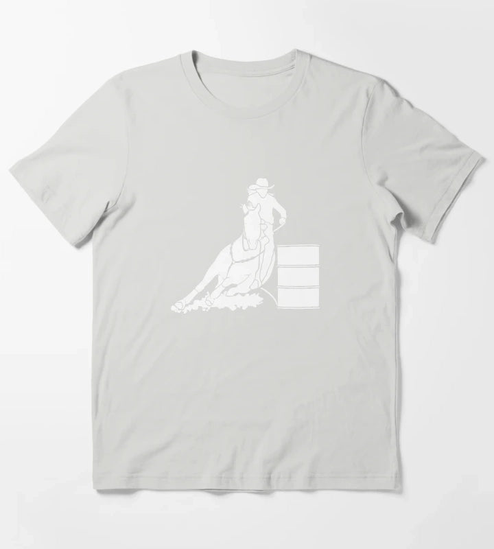Cowgirls Barrel Racing T-Shirt Light Grey