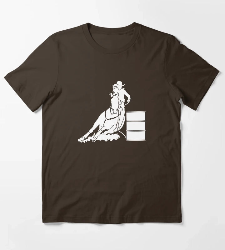 Cowgirls Barrel Racing T-Shirt Brown