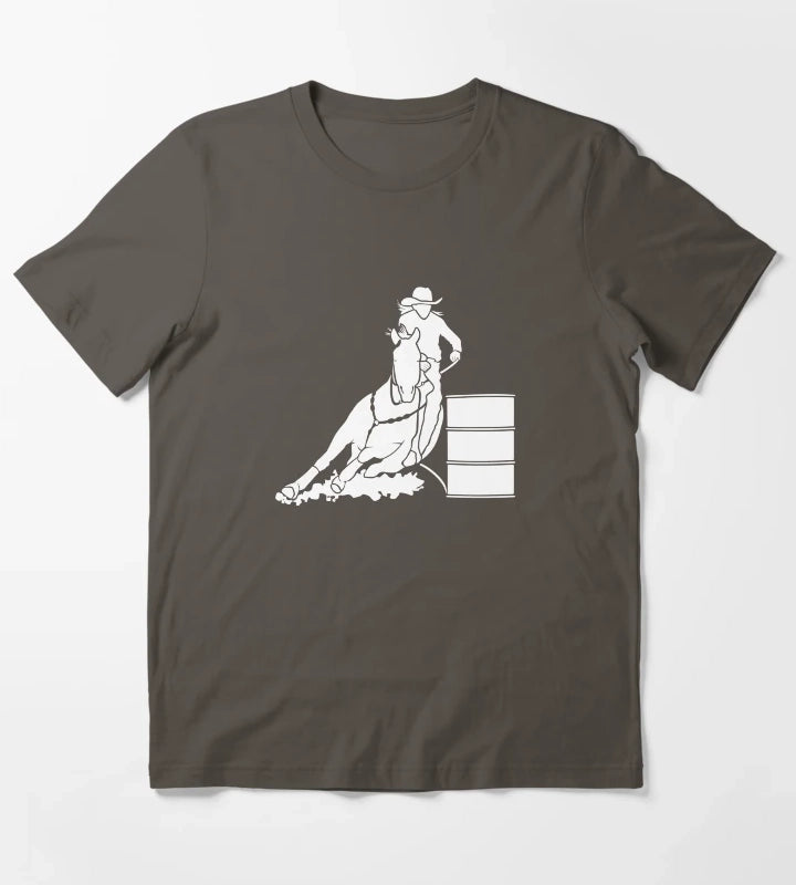 Cowgirls Barrel Racing T-Shirt Dark Grey