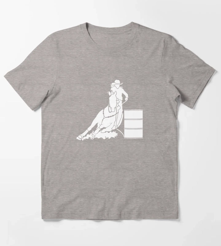 Cowgirls Barrel Racing T-Shirt Heather Grey