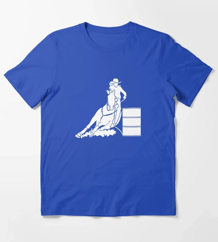 Cowgirls Barrel Racing T-Shirt Blue