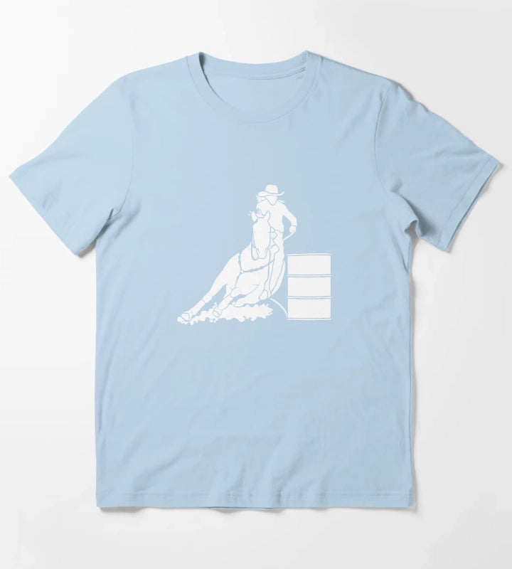 Cowgirls Barrel Racing T-Shirt Sky Blue