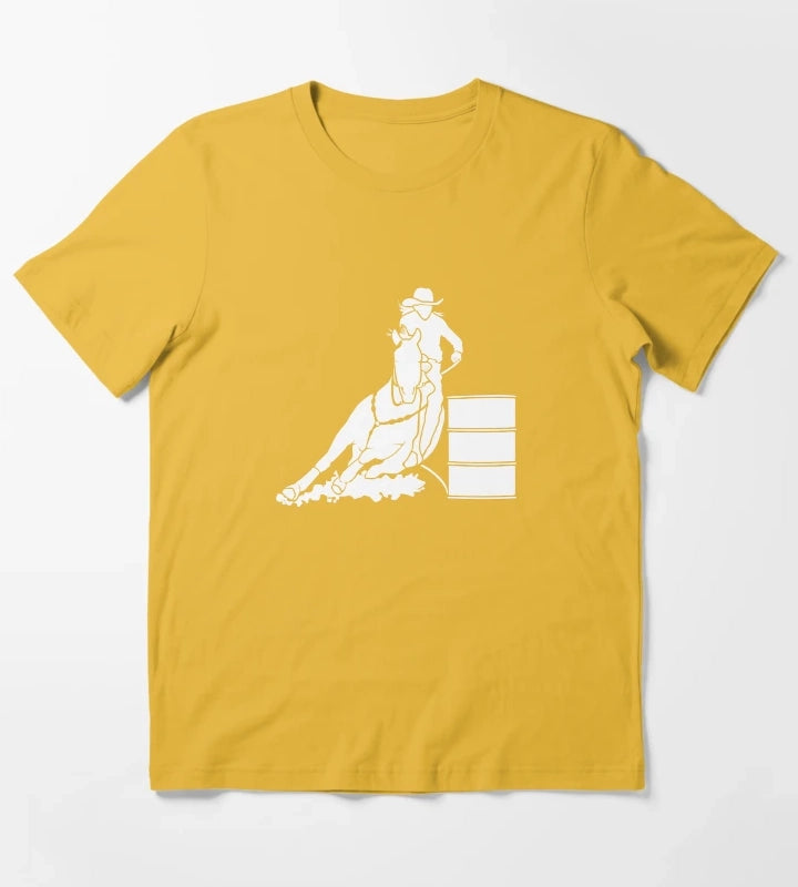 Cowgirls Barrel Racing T-Shirt Yellow