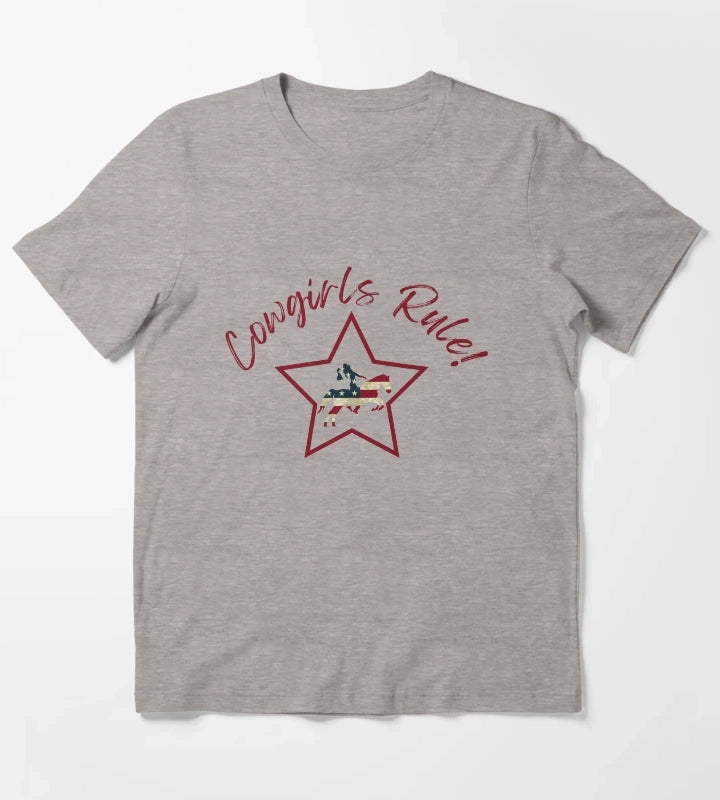 Cowgirls Rule T-Shirt Heather Grey