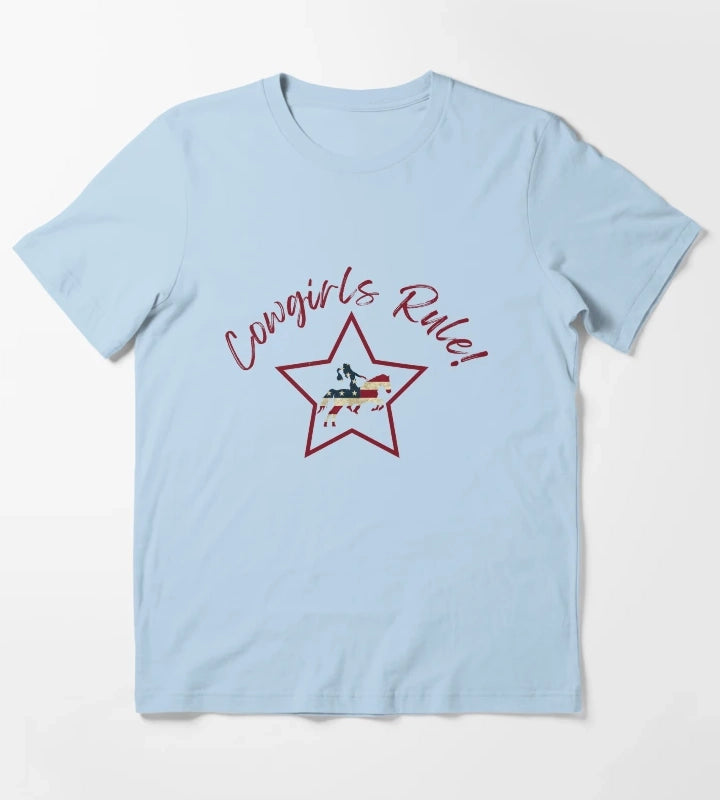 Cowgirls Rule T-Shirt Sky Blue