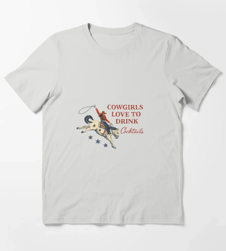 Cowgirls love cokctails T-Shirt Light Grey
